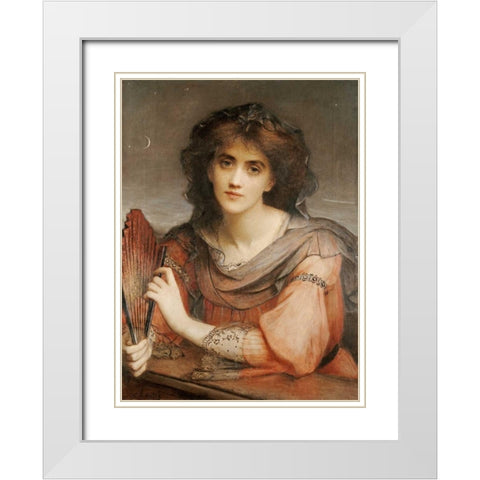 Luna White Modern Wood Framed Art Print with Double Matting by Halle, Charles Edward