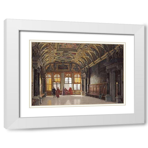 Palazzo Ducale, Venice White Modern Wood Framed Art Print with Double Matting by Hansen, Heinrich