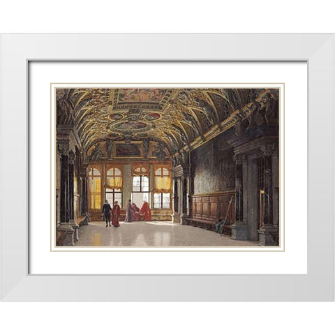 Palazzo Ducale, Venice White Modern Wood Framed Art Print with Double Matting by Hansen, Heinrich