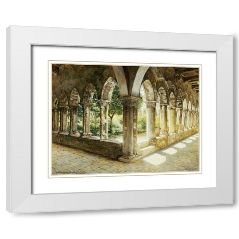 Cefalu Cloisters, Sicily White Modern Wood Framed Art Print with Double Matting by Hansen, Josef Theodor
