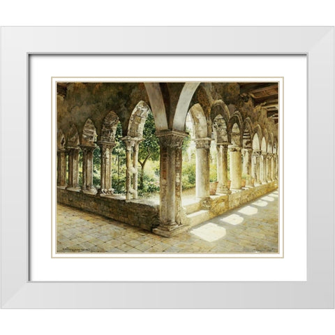 Cefalu Cloisters, Sicily White Modern Wood Framed Art Print with Double Matting by Hansen, Josef Theodor