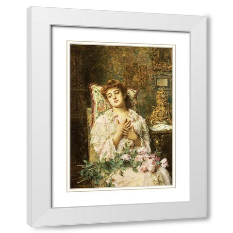 Love Offerings White Modern Wood Framed Art Print with Double Matting by Harlamoff, Alexei Alexeiewitsch
