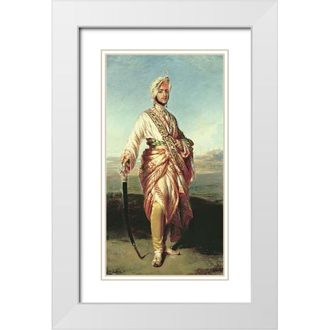 Portrait of The Maharajah White Modern Wood Framed Art Print with Double Matting by Hawkins, Janet