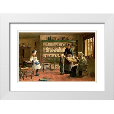 Gone But Not Forgotten White Modern Wood Framed Art Print with Double Matting by Hayllar, James
