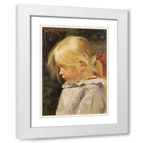 Portrait of Ingeborg Treschow White Modern Wood Framed Art Print with Double Matting by Henningsen, Frants