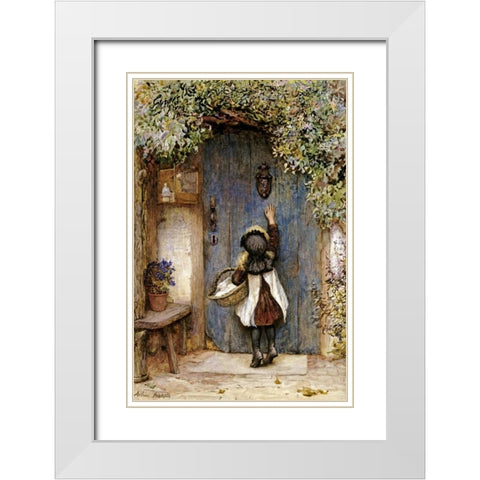 The Visitor White Modern Wood Framed Art Print with Double Matting by Hopkins, Arthur