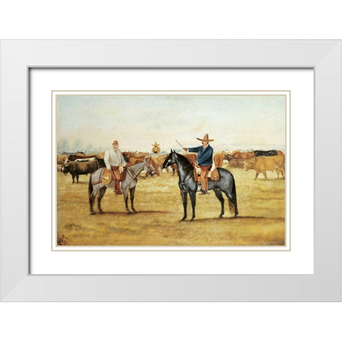 Cortame Al Toro Pinto, 1912 White Modern Wood Framed Art Print with Double Matting by Icaza, Ernesto