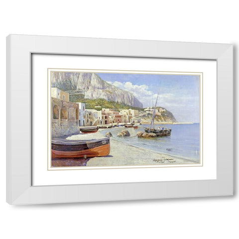 Marina Grande, Capri White Modern Wood Framed Art Print with Double Matting by Jerichau, Holgar Hvitfeld