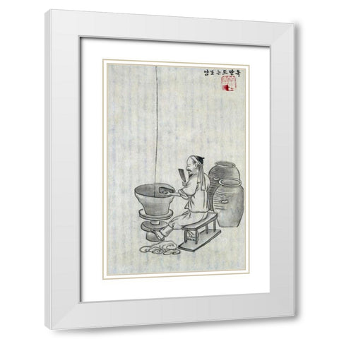 A Potter White Modern Wood Framed Art Print with Double Matting by Junkeun, Kim