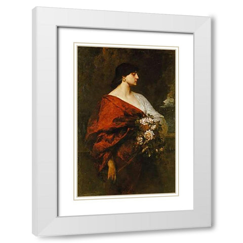 A Dark Beauty White Modern Wood Framed Art Print with Double Matting by Keller, Ferdinand