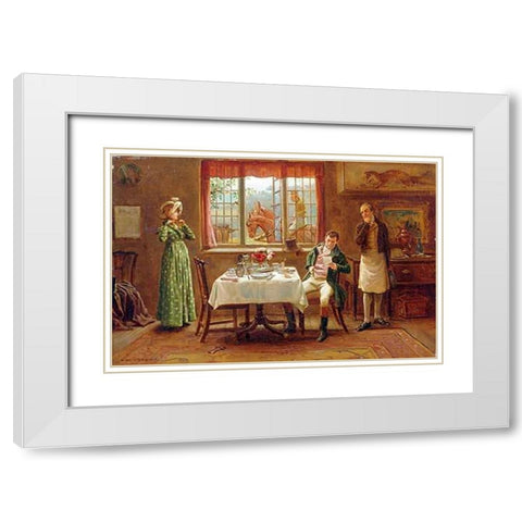 The Departure White Modern Wood Framed Art Print with Double Matting by Kilburne, George Goodwin