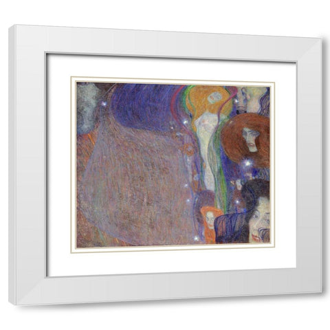 Irrlichter - Will-O-The Wisps White Modern Wood Framed Art Print with Double Matting by Klimt, Gustav
