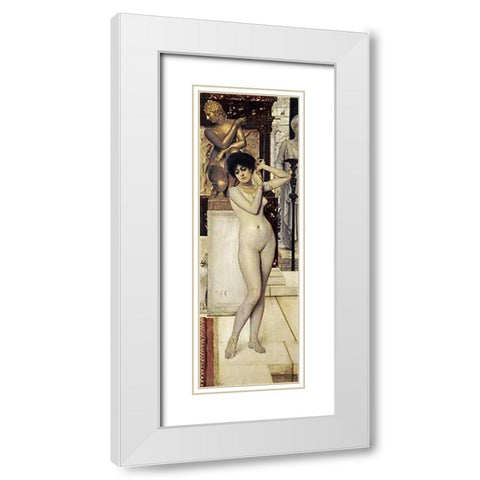 Skigge Und Eingelstudie Fur Die Allegorie Der Skulptur White Modern Wood Framed Art Print with Double Matting by Klimt, Gustav