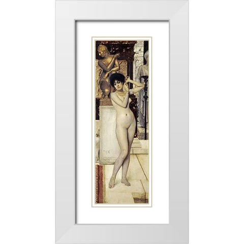 Skigge Und Eingelstudie Fur Die Allegorie Der Skulptur White Modern Wood Framed Art Print with Double Matting by Klimt, Gustav
