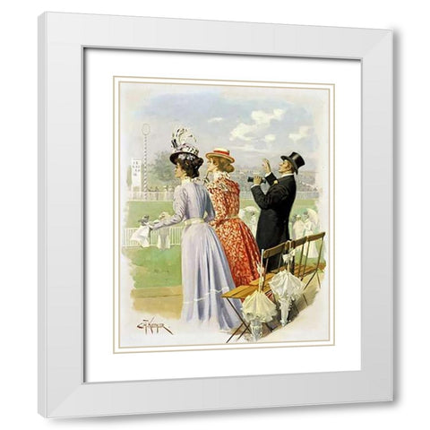 At The Races White Modern Wood Framed Art Print with Double Matting by Kuechler, Carl Hermann