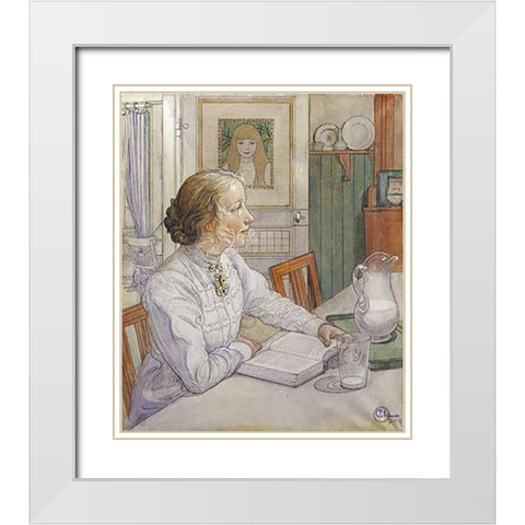 My Eldest Daughter White Modern Wood Framed Art Print with Double Matting by Larsson, Carl