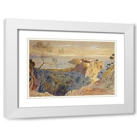 Monaco White Modern Wood Framed Art Print with Double Matting by Lear, Edward