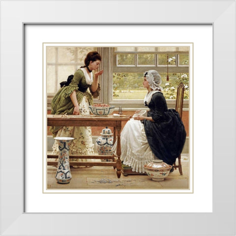 Pot-Pourri White Modern Wood Framed Art Print with Double Matting by Leslie, George Dunlop
