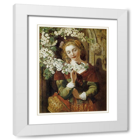 May White Modern Wood Framed Art Print with Double Matting by Maclise, Daniel