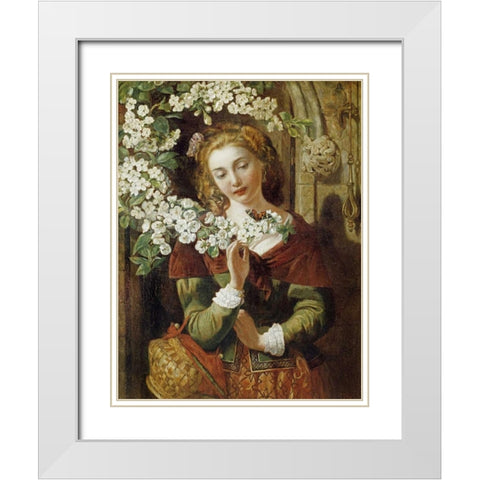 May White Modern Wood Framed Art Print with Double Matting by Maclise, Daniel