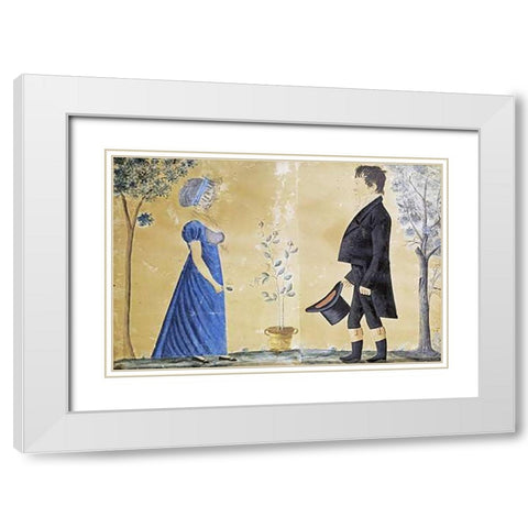 Portrait of Johann and Susannah Beard White Modern Wood Framed Art Print with Double Matting by Maentel, Jacob