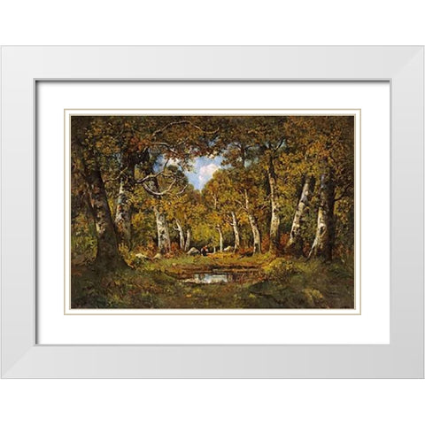 Faggot Gatherer White Modern Wood Framed Art Print with Double Matting by Magnus, Camille