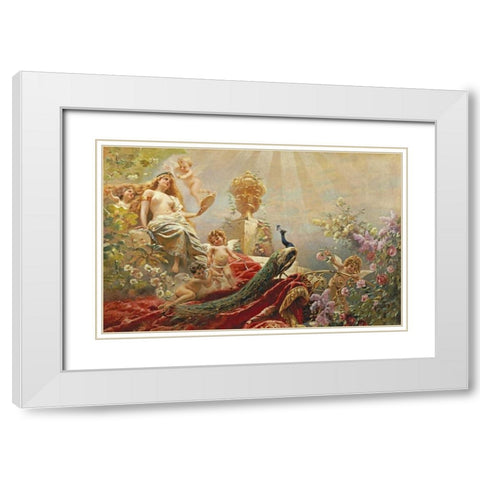 The Toilet of Venus White Modern Wood Framed Art Print with Double Matting by Makowsky, Constantin