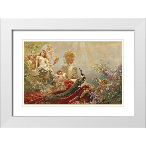 The Toilet of Venus White Modern Wood Framed Art Print with Double Matting by Makowsky, Constantin