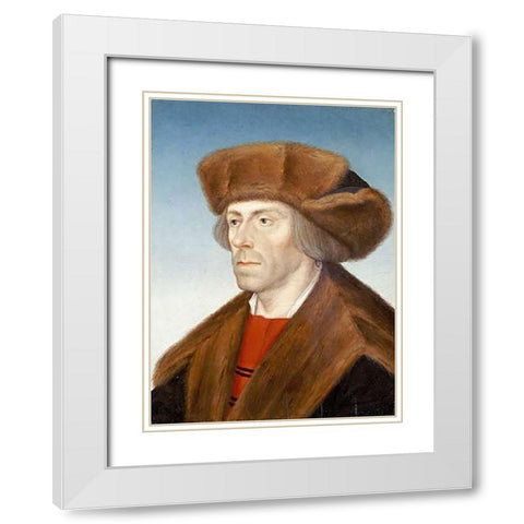 Portrait of a Gentleman White Modern Wood Framed Art Print with Double Matting by Maler, Hans