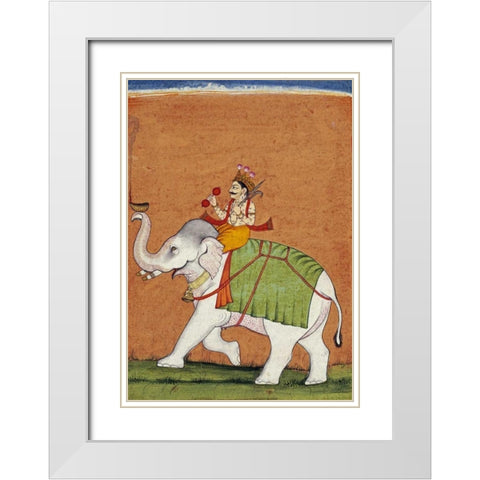 Dipak Raga White Modern Wood Framed Art Print with Double Matting by Mankot