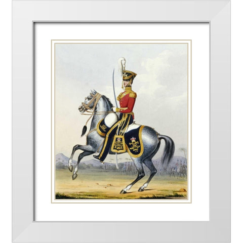 4th - The Queens Own Light Dragoons White Modern Wood Framed Art Print with Double Matting by Mansion, L.