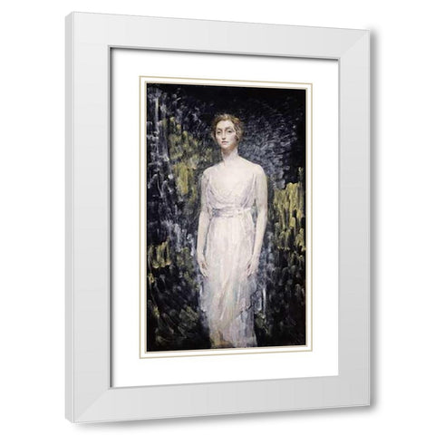 Portrait of a Lady White Modern Wood Framed Art Print with Double Matting by McEvoy, Ambrose
