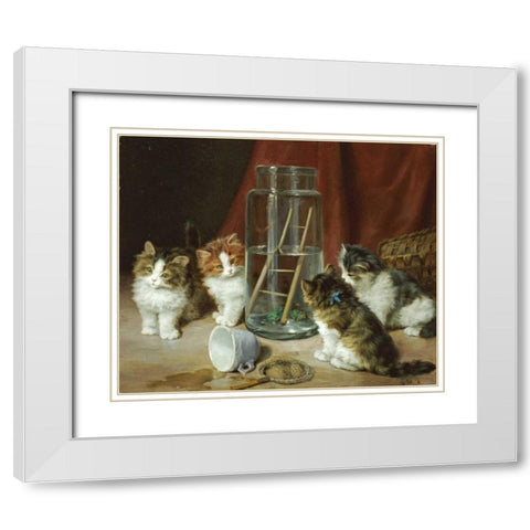 The Prisoners White Modern Wood Framed Art Print with Double Matting by Merlin, Daniel
