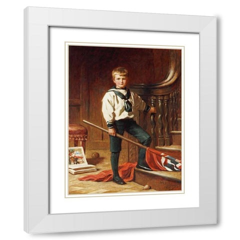 The Young Patriot White Modern Wood Framed Art Print with Double Matting by Miller, William Edwards