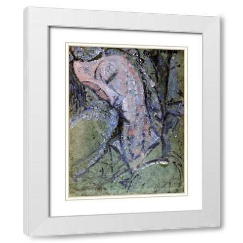 Cherubin White Modern Wood Framed Art Print with Double Matting by Modigliani, Amedeo