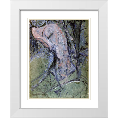 Cherubin White Modern Wood Framed Art Print with Double Matting by Modigliani, Amedeo
