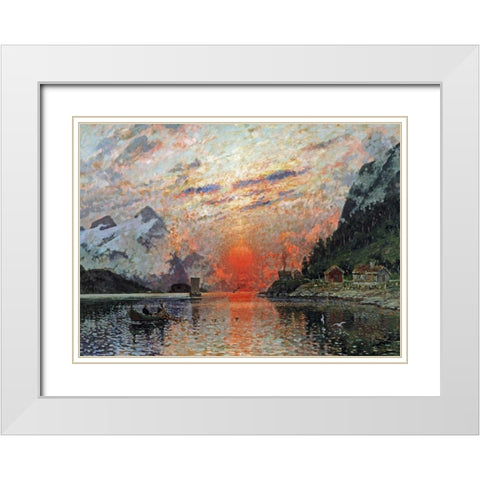 A Fjord White Modern Wood Framed Art Print with Double Matting by Normann, Adelsteen