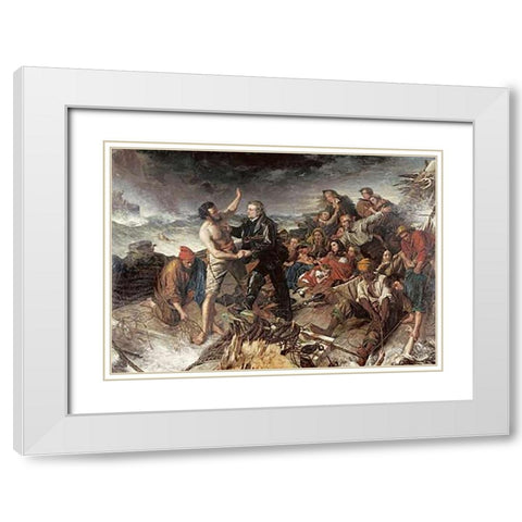 A Volunteer White Modern Wood Framed Art Print with Double Matting by ONeil, Henry Nelson