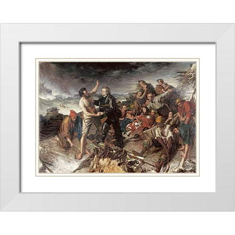 A Volunteer White Modern Wood Framed Art Print with Double Matting by ONeil, Henry Nelson