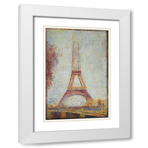 La Tour Eiffel White Modern Wood Framed Art Print with Double Matting by Palmie, Charles