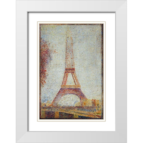 La Tour Eiffel White Modern Wood Framed Art Print with Double Matting by Palmie, Charles
