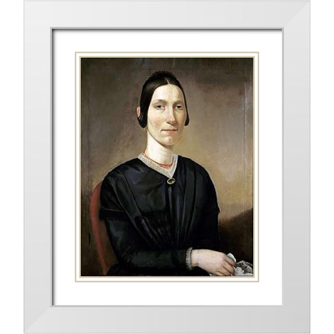 Portrait of Ann CoMuseumells White Modern Wood Framed Art Print with Double Matting by Parr, David
