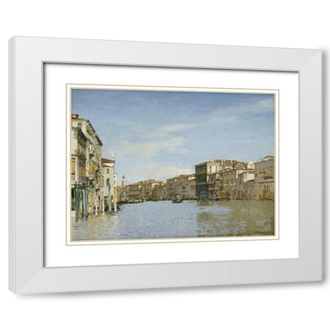 The Grand Canal, Venice White Modern Wood Framed Art Print with Double Matting by Pasini, Alberto