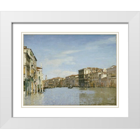 The Grand Canal, Venice White Modern Wood Framed Art Print with Double Matting by Pasini, Alberto