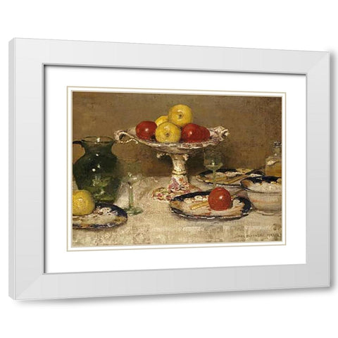 Still Life: Dessert White Modern Wood Framed Art Print with Double Matting by Paterson, James