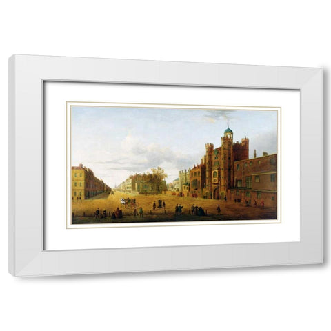 A View of St Jamess Palace White Modern Wood Framed Art Print with Double Matting by Paul, John