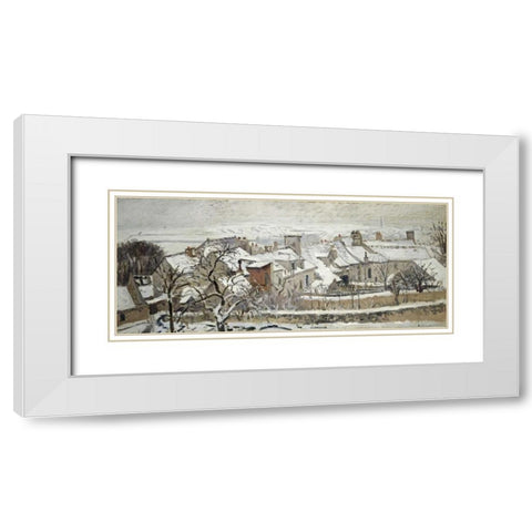 Winter White Modern Wood Framed Art Print with Double Matting by Pissarro, Camille