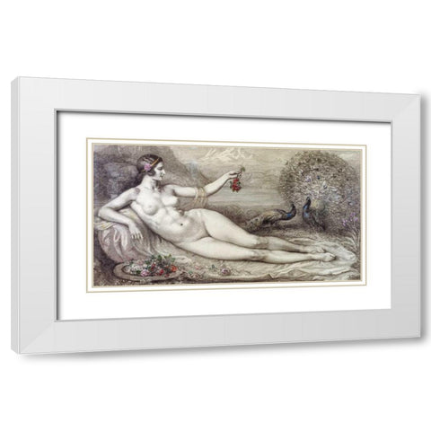 Juno White Modern Wood Framed Art Print with Double Matting by Point, Armand