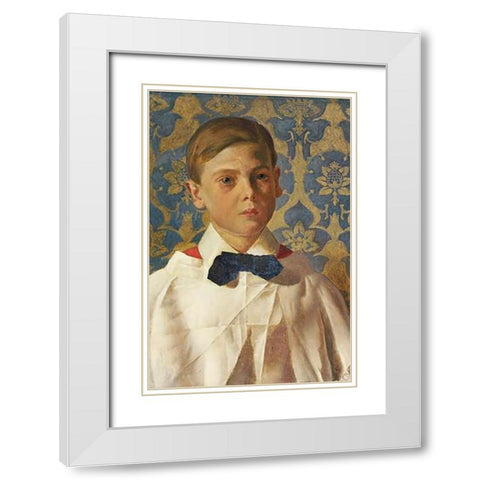 The Chorister White Modern Wood Framed Art Print with Double Matting by Pollitt, C. Stanley