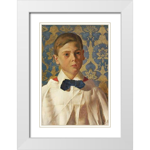 The Chorister White Modern Wood Framed Art Print with Double Matting by Pollitt, C. Stanley